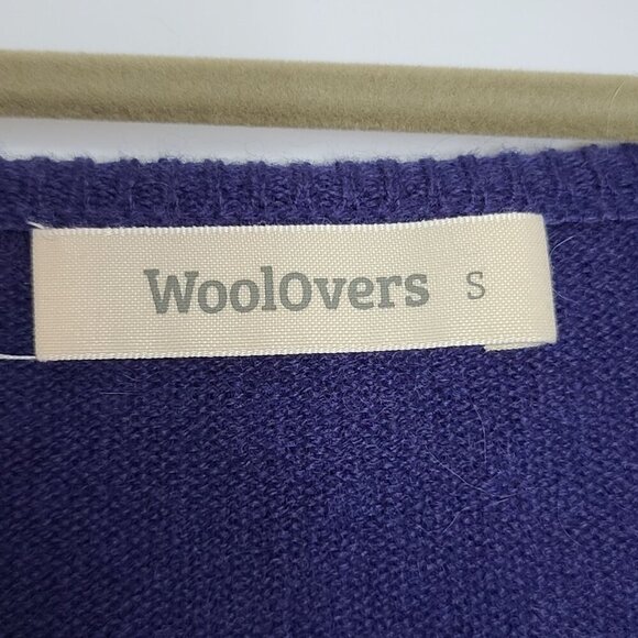 Woolovers Merino Wool‎ Cashmere Blend V-Neck Long Sleeve Sweater Purple Small - Picture 4 of 7